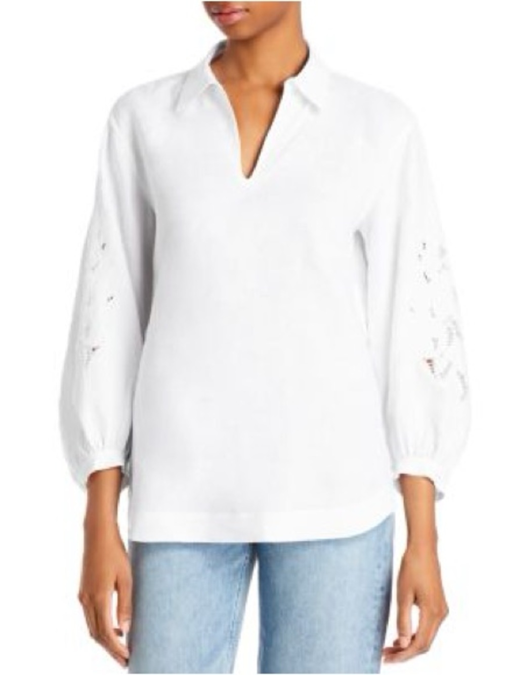 Embroidered Linen Blouse